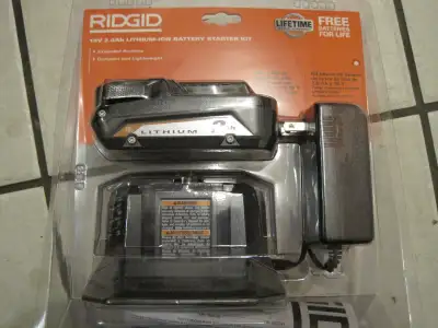RIDGID 18V Lithium-Ion 2.0 Ah Battery and Charger Kit, View more