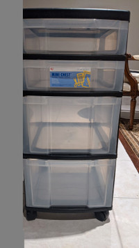 Storage Tower with Drawers on Wheels and Top Organizer