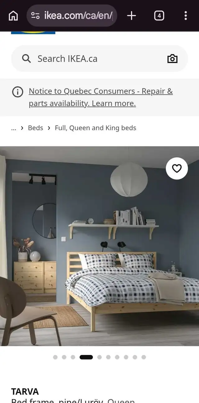 Grand Lit  IKEA Queen Bed in Beds & Mattresses in Longueuil / South Shore - Image 3