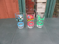 BATMAN / SUPERMAN / GREEN LANTERN drink glasses - collectibles