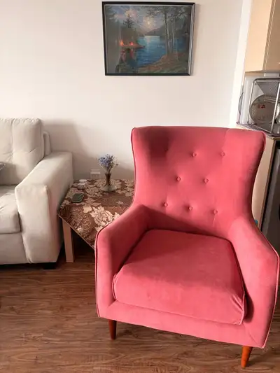 Selling my comfortable pink armchair purchased just a year ago from Structube for 300$. It’s a beaut...