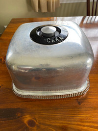 Vintage Glass Cake Server with Cover