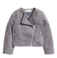 H&M Toddler Girl Faux Suede Biker Jacket (Size 3T)