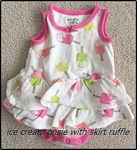 Ice cream Onesie with skirty frill attached - sz 9 mos