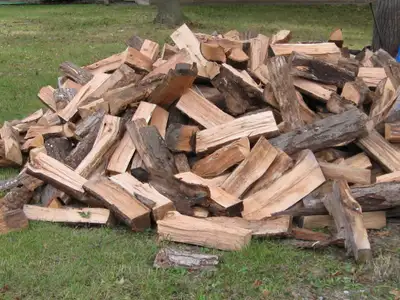 Half-ton load of dry, seasoned, cut and split firewood. Ready to go for this year's camping season a...