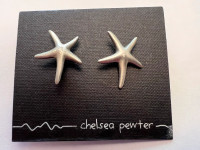 Pewter Earrings Starfish by Chelsea Pewter for sale