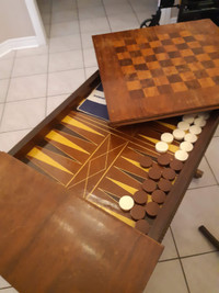 Antique 3 in 1 Game table (Chess/Checkers & Backgammon)
