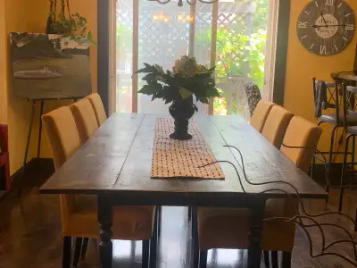 Barn Board dining table and 6 chairs, View more