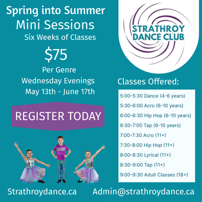 Dance Into Summer with SDC! Join us for six weeks of dance classes this spring! Offering a variety o...
