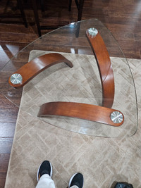 glass Triangular shaped coffee table