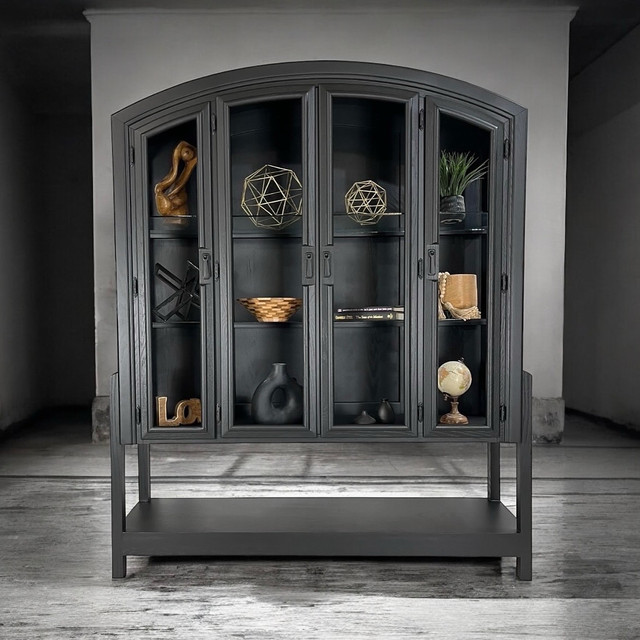 Arched cabinet/ display case- black  in Hutches & Display Cabinets in Saskatoon