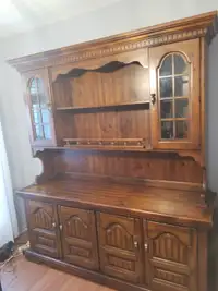 Antique Buffet and Hutch and Table