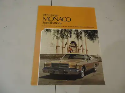 1975 Dodge Monaco Specifications Brochure. New. Can Mail, View more