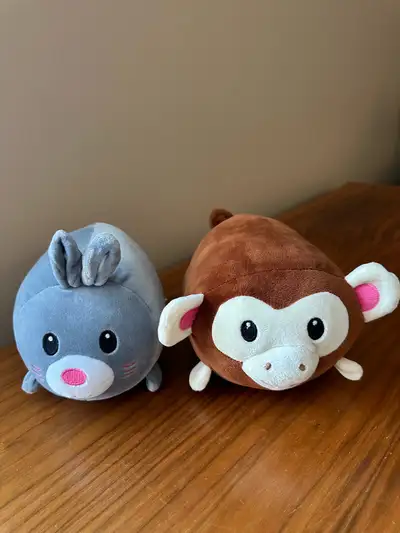 Lil' Huggy Betty Bunny and Mona Monkey plush stuffies- super sof, View more