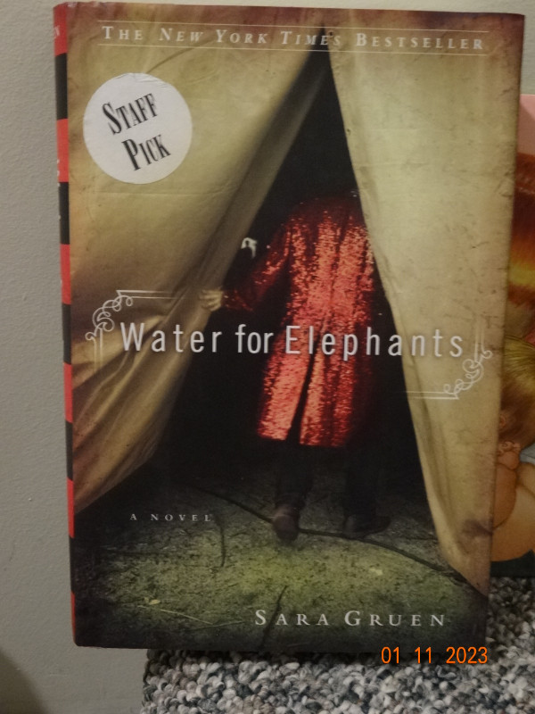 Novels,Fall of a Sparrow, Water for Elephants, Hellenga&Gruen in Fiction in Kelowna