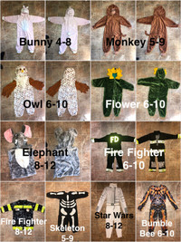 100's of Halloween costumes $15-$25 SIZES LISTED!