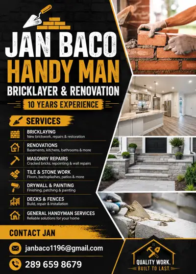 handy man bricklayer & renovation, View more