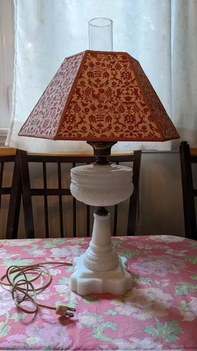 Milk Glass Table Lamp, View more