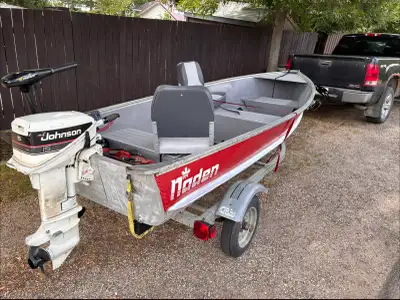 1988 14’ Naden 2 Swivel seats, 3 benches, newer paint, seats and decals, safety kit. 1988 15hp Johns...