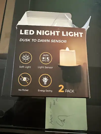 Flameless Candle Night Light, Night Lights Plug into Wall 2 Pack, View more