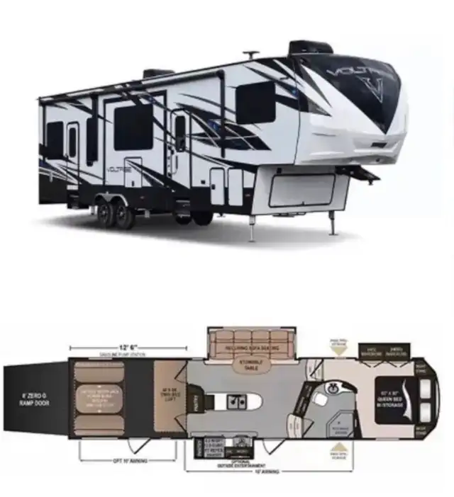 2018 voltage toy hauler M3805 in Travel Trailers & Campers in Fort St. John - Image 2