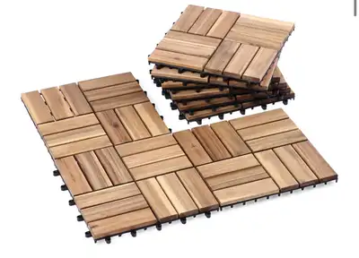 *CASH Only* New ~ Never Used Spruce up your outdoor space with these wood deck tiles! They're super...