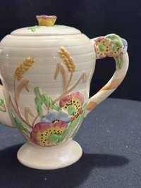 Rare vintage 1940 Flower handle tea pot with flower lid- Country