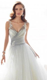 Wedding gown, wedding dress, white dress