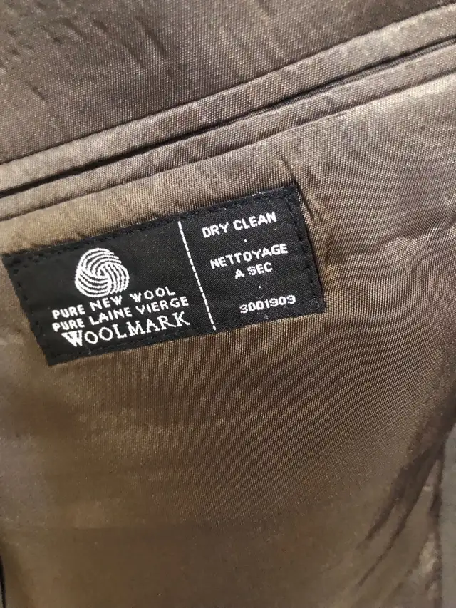 Men’s 2 piece brown wool suit size 44S in Men's in Calgary - Image 3