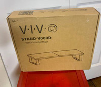 VIVO Black Wood 24 inch Wide Desktop Stand | Ergonomic Monitor,