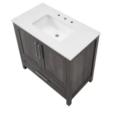 BRAND NEW 36" Bathroom Vanity in Grey with White Stone top in Cabinets & Countertops in Oakville / Halton Region - Image 7