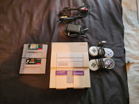 Original Super Nintendo w Two Controllers & 4 games for sale