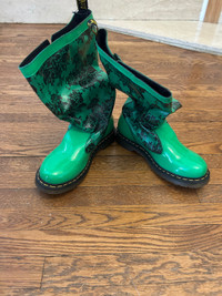 Green doc marten water boots