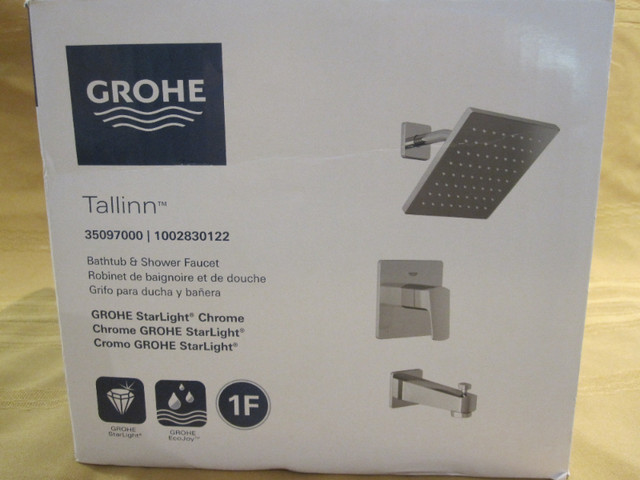 Grohe Tallinn Bathtub & Shower Faucet / Chrome in Plumbing, Sinks, Toilets & Showers in Chatham-Kent - Image 4