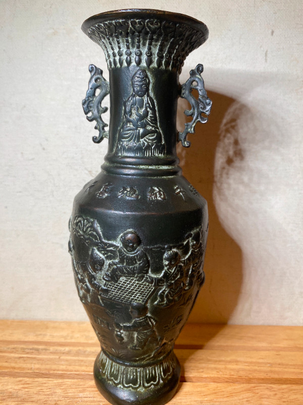 Antique Chinese Old Bronze Carved More Children Vase This vase in Arts & Collectibles in Vancouver