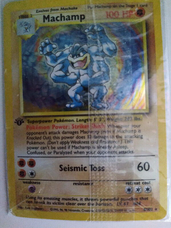 FIRST EDITION POKÉMON - Machamp HOLO (1999) --- $310 !! in Arts & Collectibles in City of Toronto - Image 3