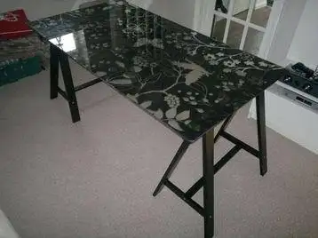 Ikea GLASHOLM Table Desk with Glass top, View more