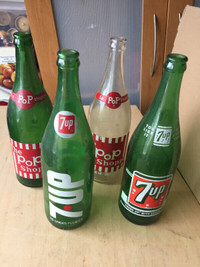 Collectible 7 UP and Pop Shoppe Bottles