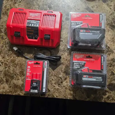Milwaukee Batteries and Charger , View more
