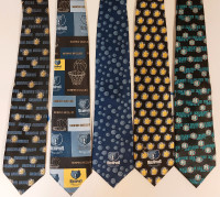 Basketball themed neck ties, includes NBA and  college teams
