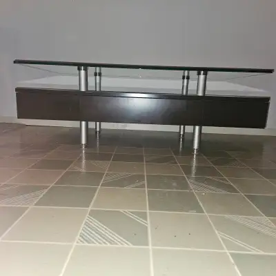 Glass Top Coffee Table with 3 Drawers, View more