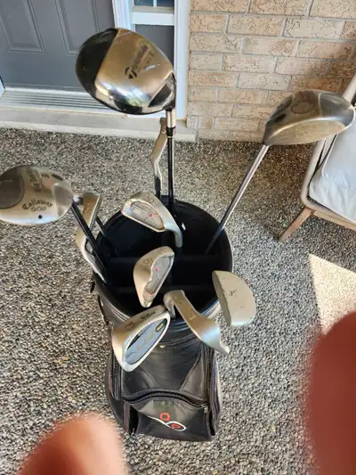 golf clubs and bag, View more