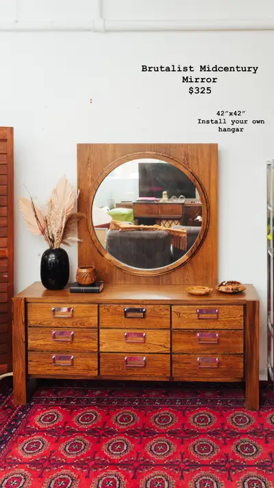 Brutalist Midcentury Mirror *MASSIVE*, View more