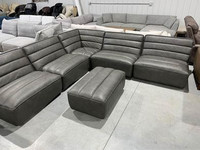 Brand new top grain leather modular sectional