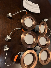 6 brass/ copper pot lights  