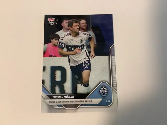 2025 MLS Topps card # 79 Thomas Muller Debut Vancouver Whitec in Arts & Collectibles in City of Toronto - Image 2