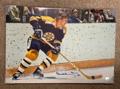 Bobby Orr 20”x29” Signed Canvas Frameworth COA Boston Bruins NHL, View more