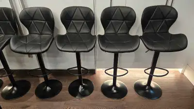 6 Stools - Faux black leather USED $250, View more