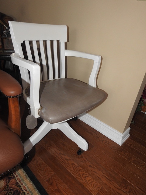 vintage office chairs restored with leather, professionally done in Chairs & Recliners in Hamilton - Image 3