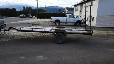 Ubuilt ATV trailer, 13ft long, 71" wide, heavy duty almost 6' wide, 2" ball, with spar tire. Holds 2...